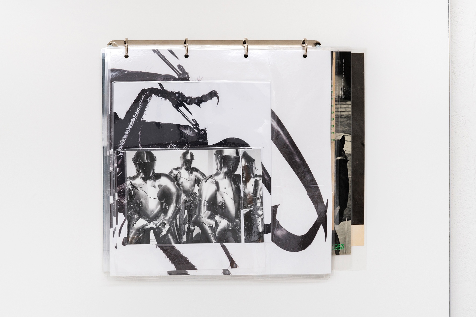 Richard Sides, Basic Vision ‘98 (detail), 2022acrylic and gesso on coated mdf, clamp folder, laminated mixed media, artist made aluminum frame90 x 120 x 6 cm