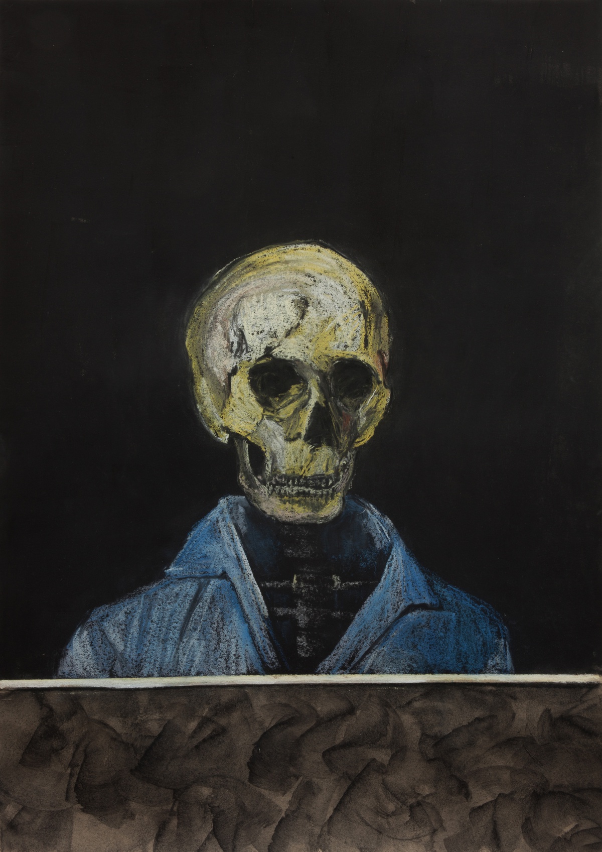 Ariane Müller, Other Places (the blue shirt), 2019pastels and acrylic on cardboard70 x 100 cm