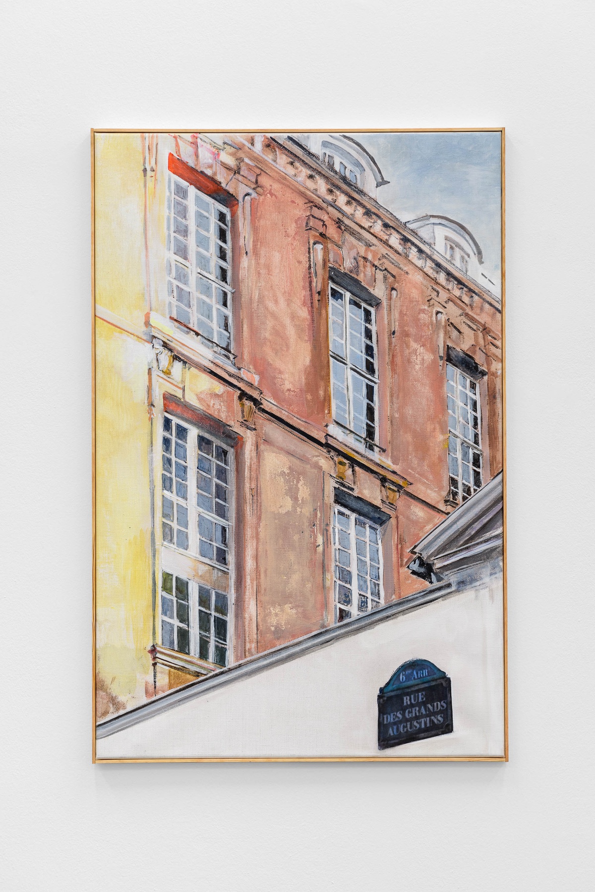 Ariane Müller, 7 rue de Grand Augustins 1, 2023acrylic and paper on canvas, artist made frame100 x 65 cm