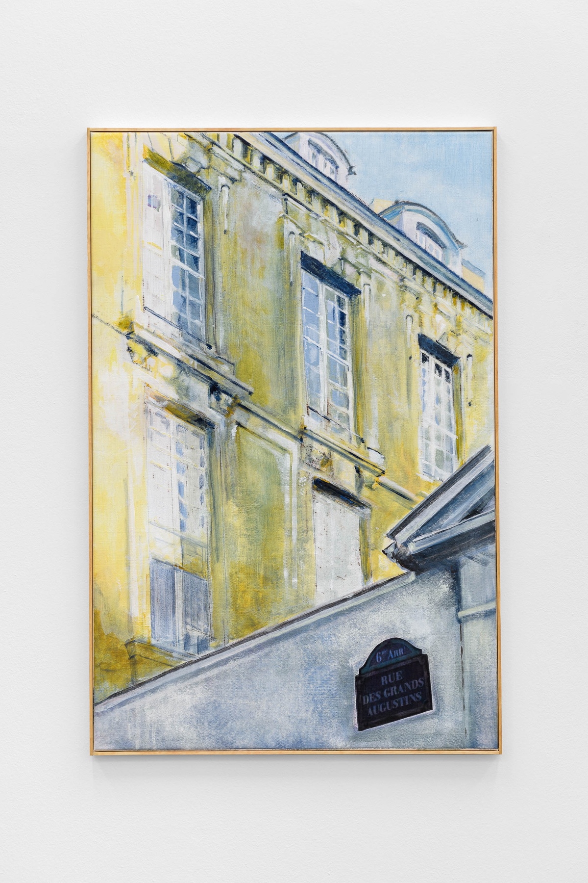 Ariane Mueller, 7 rue de Grand Augustins 5, 2023acrylic and paper on canvas, artist made frame100 x 65 cm
