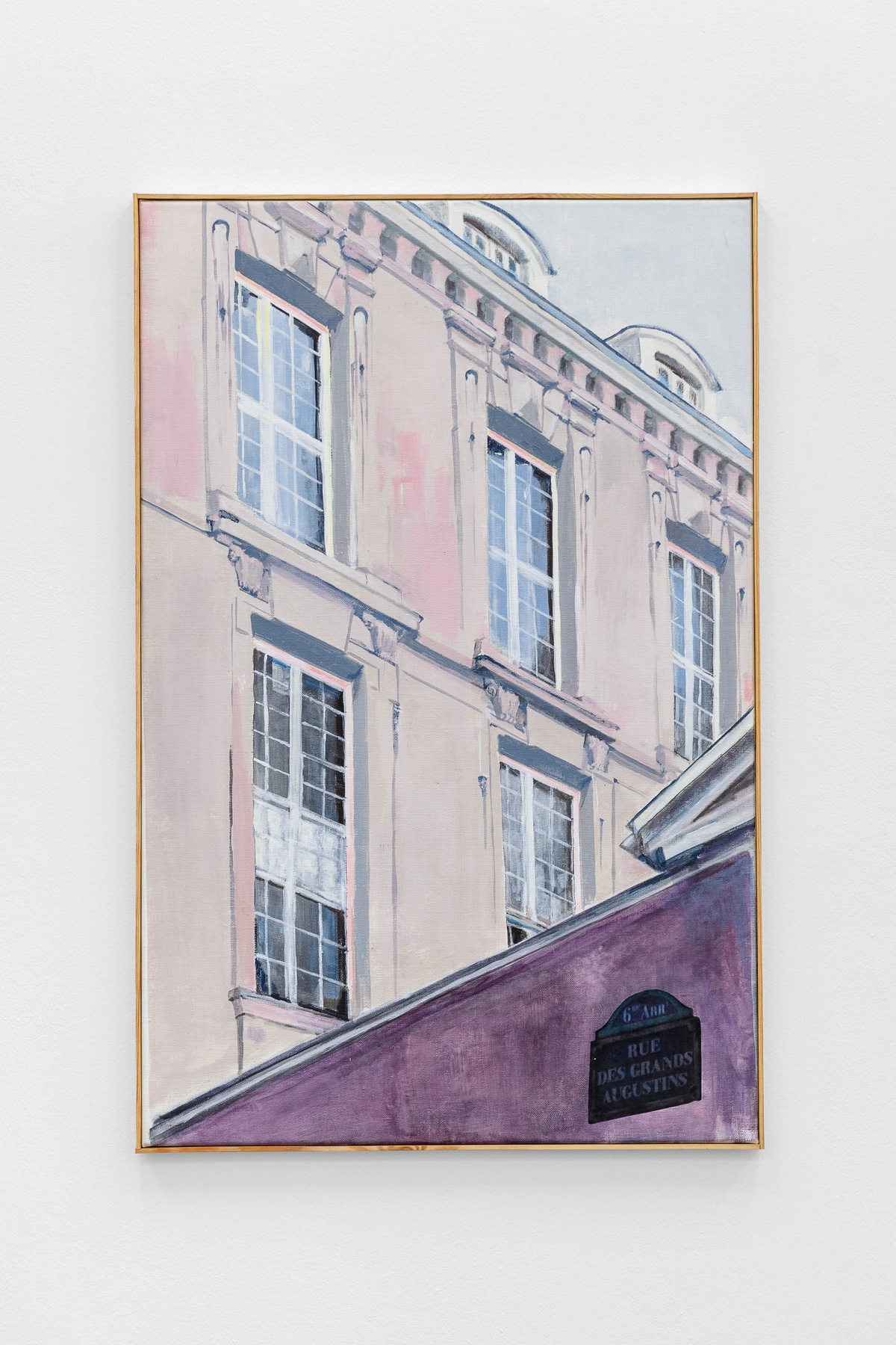 Ariane Mueller, 7 rue de Grand Augustins 8, 2023acrylic and paper on canvas, artist made frame100 x 65 cm