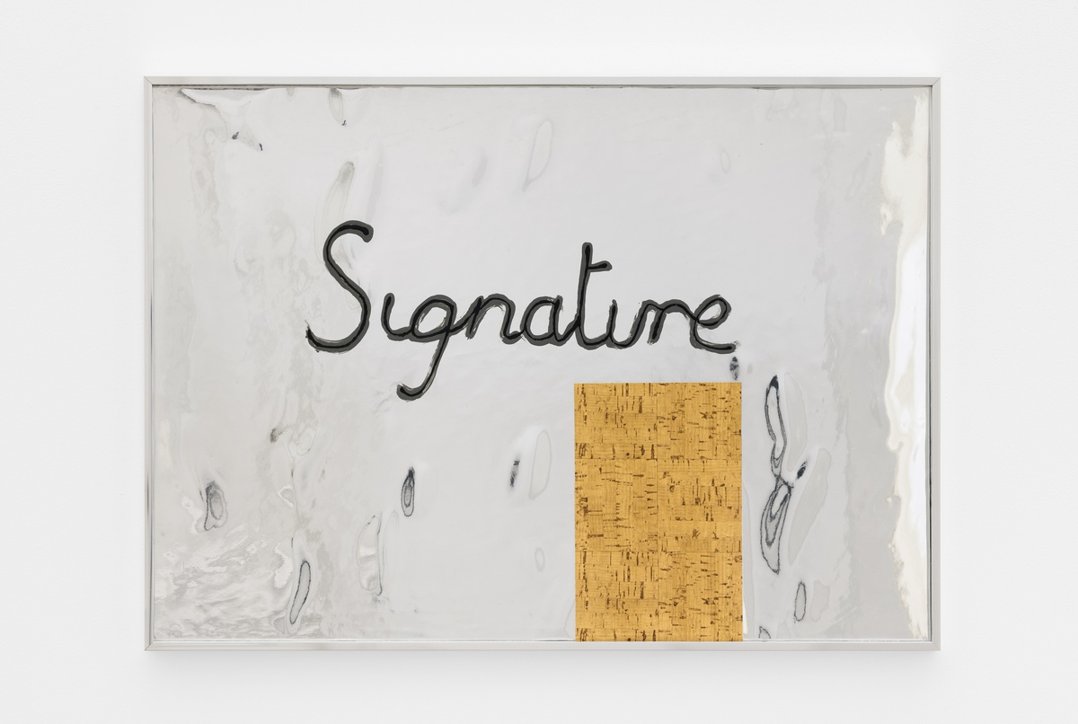 Terry Atkinson, Silver Signature/Enola Gay, 1990 mixed media on card 50,1 x 69,7 cm