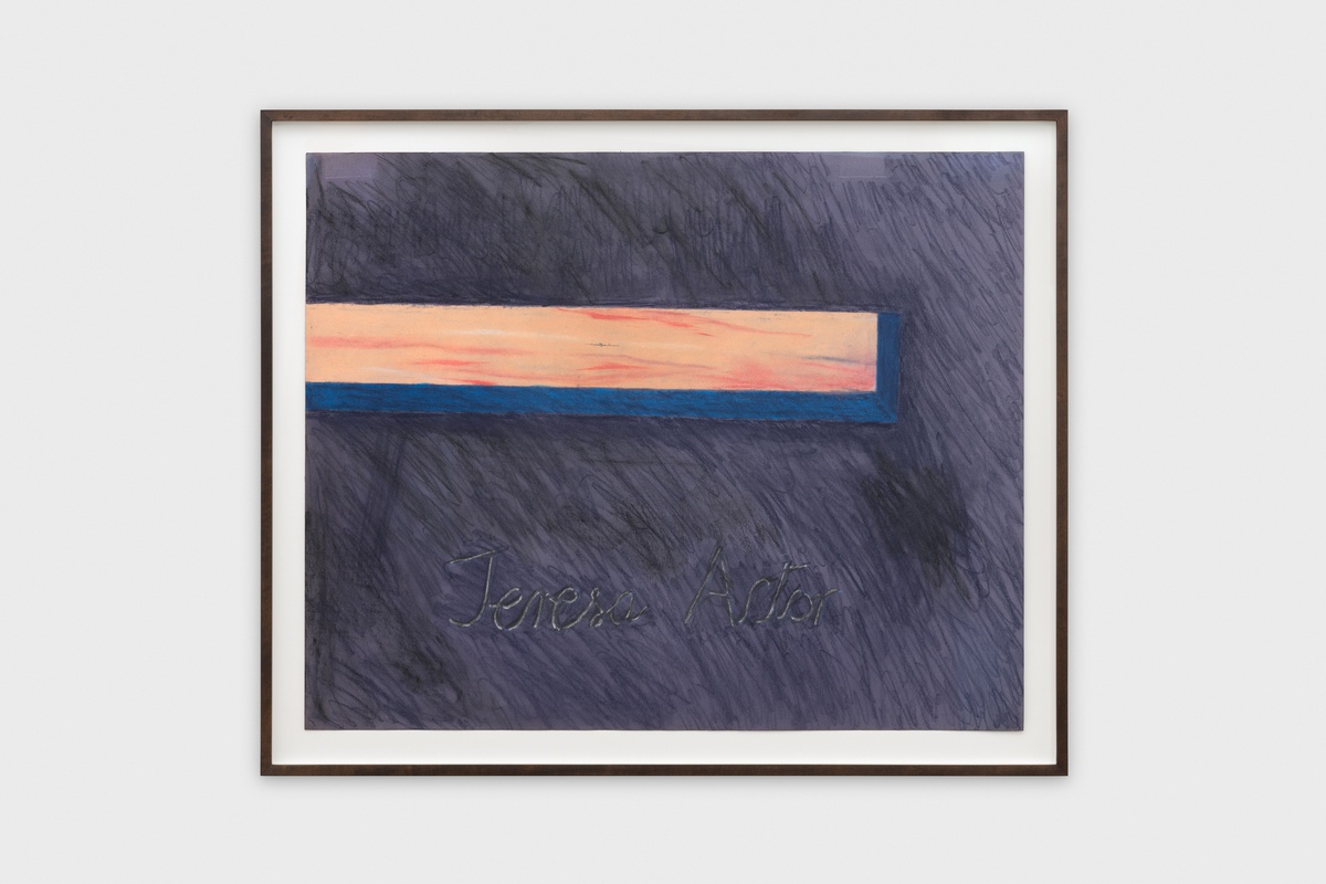 Terry Atkinson, Enola Gay, Bunker Slit,Wall Signature, 1993pastel on paper51,5 x 64 cm