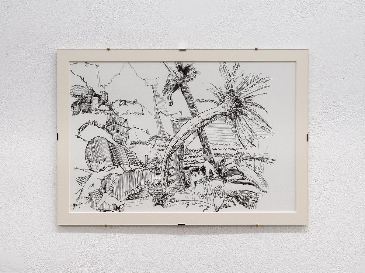 Ariane MüllerAnthropomorphismus, nach Altdorfer, 2017 Ink pen on paper 35 x 50 cm (passepartout)