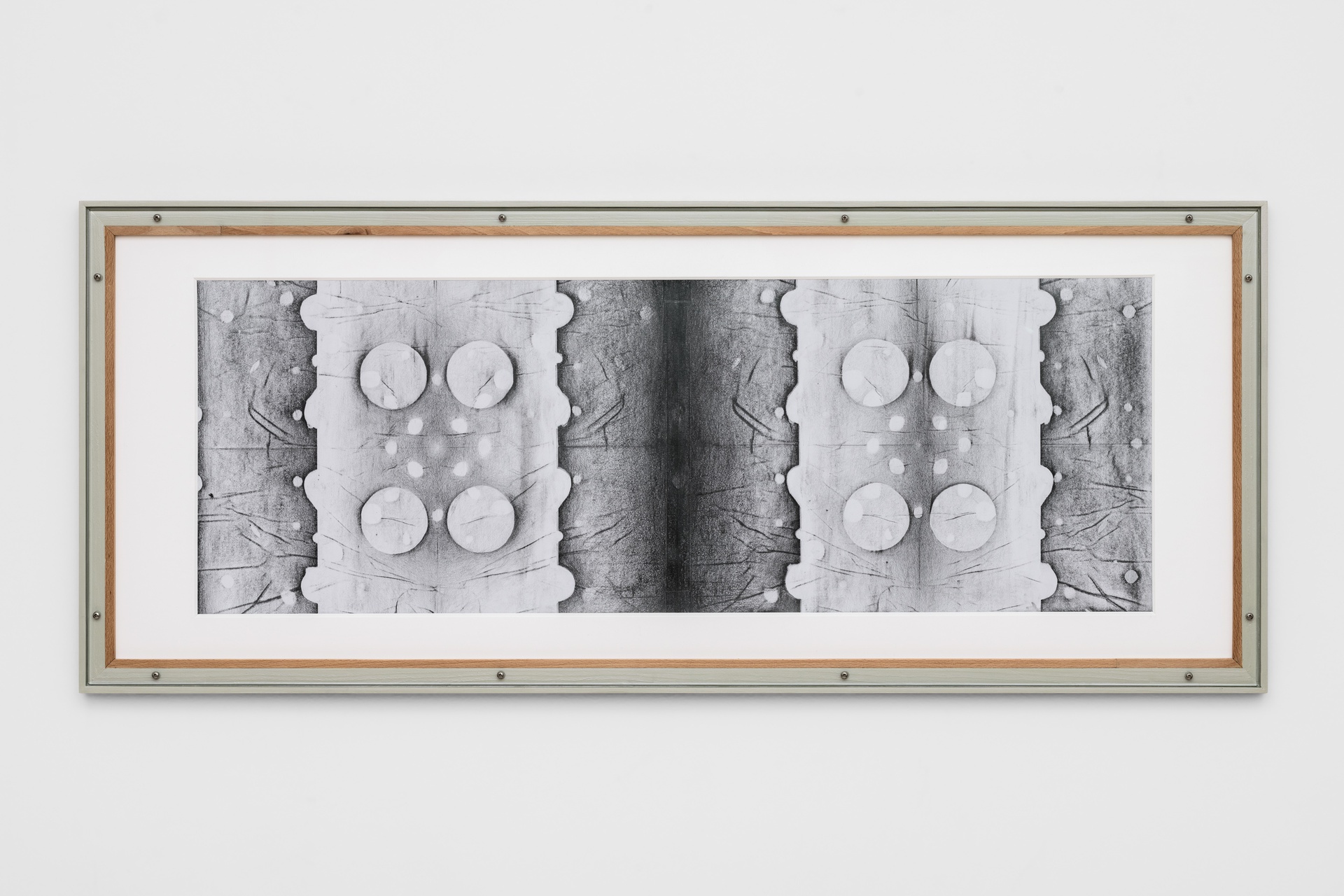 Philipp Simon, IR 4.2 C, 2024pencil on paper, hand-made frame, museum glass43 x 103,5 x 2,4 cm