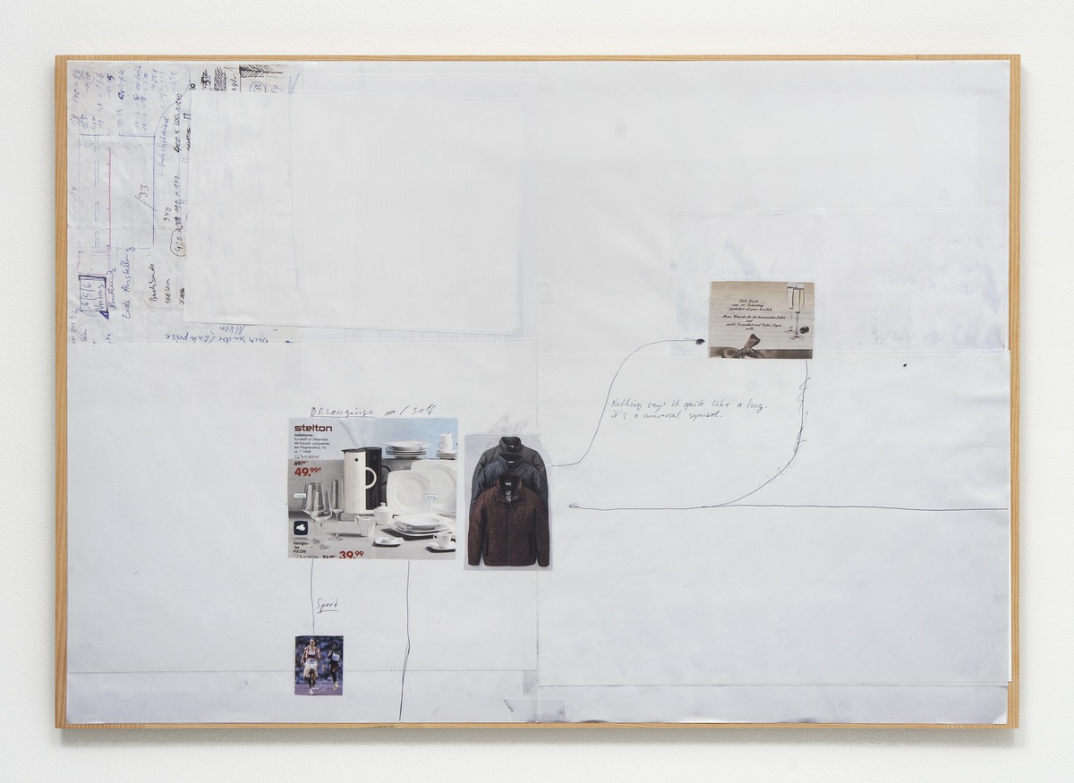 Philipp Simon, Board 01, 2021UV print on foil on paper, veneer on chipboard86 × 60 cm