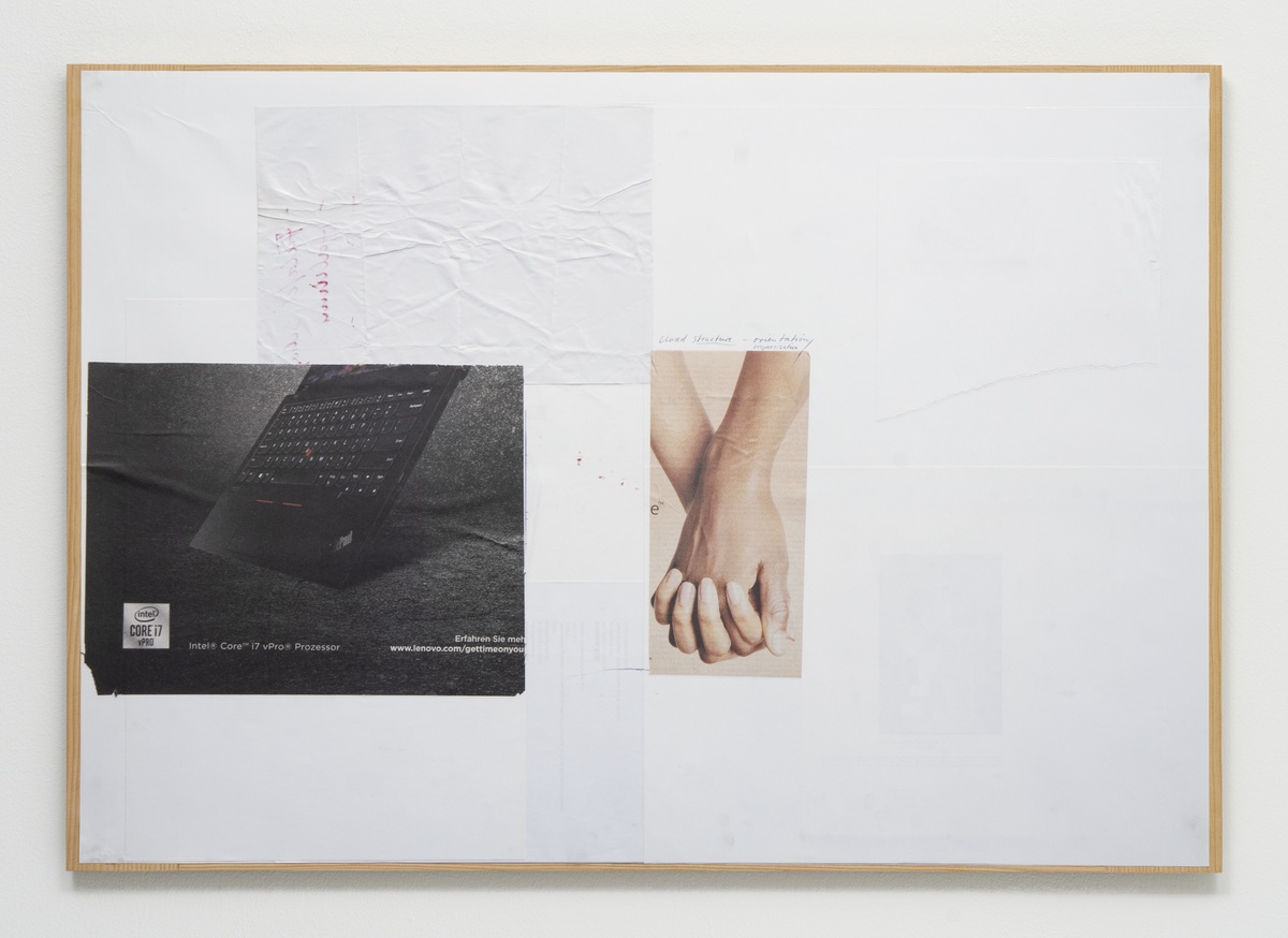 Philipp Simon, Board 03, 2021UV print on foil on paper, veneer on chipboard86 × 60 cm