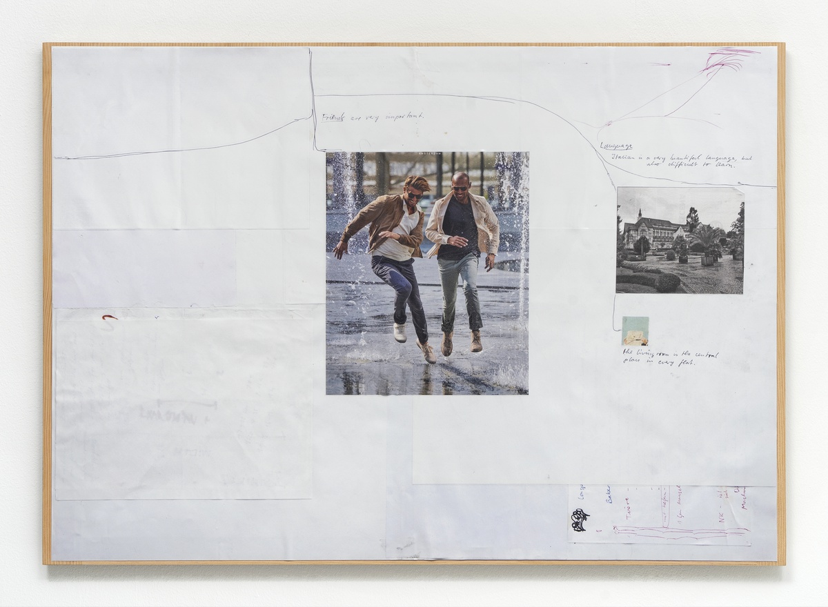 Philipp Simon, Board 04, 2021UV print on foil on paper, veneer on chipboard86 × 60 cm