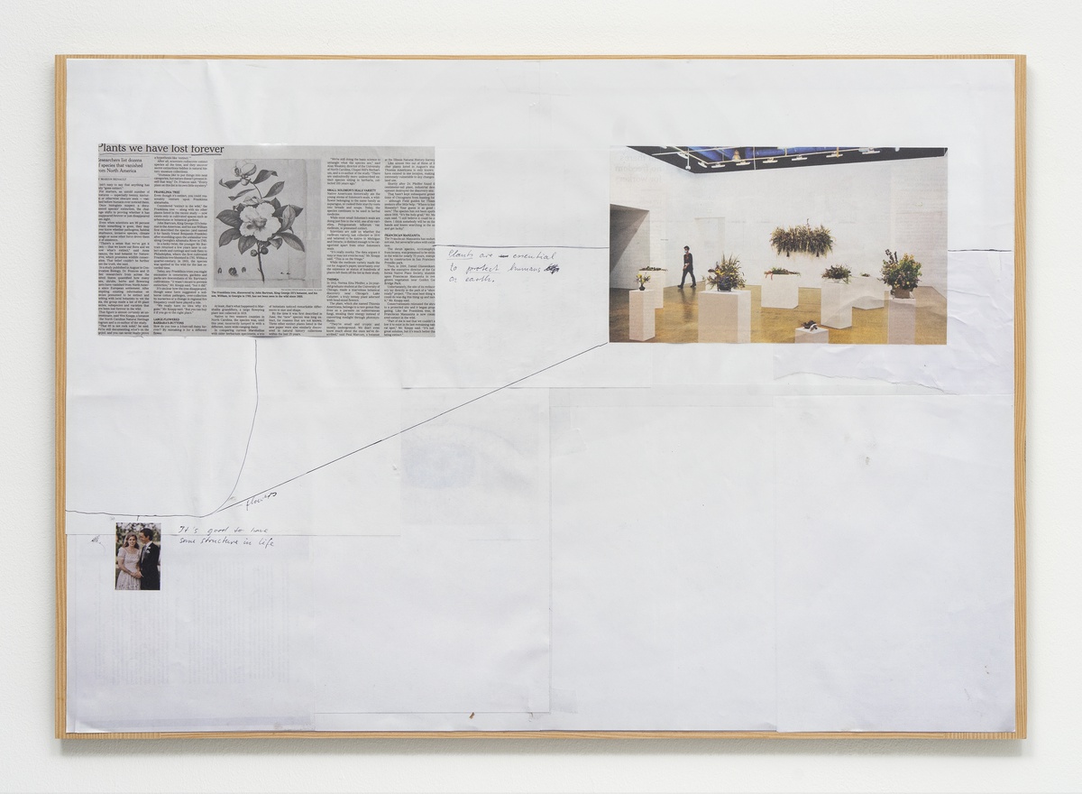 Philipp Simon, Board 05, 2021UV print on foil on paper, veneer on chipboard86 × 60 cm