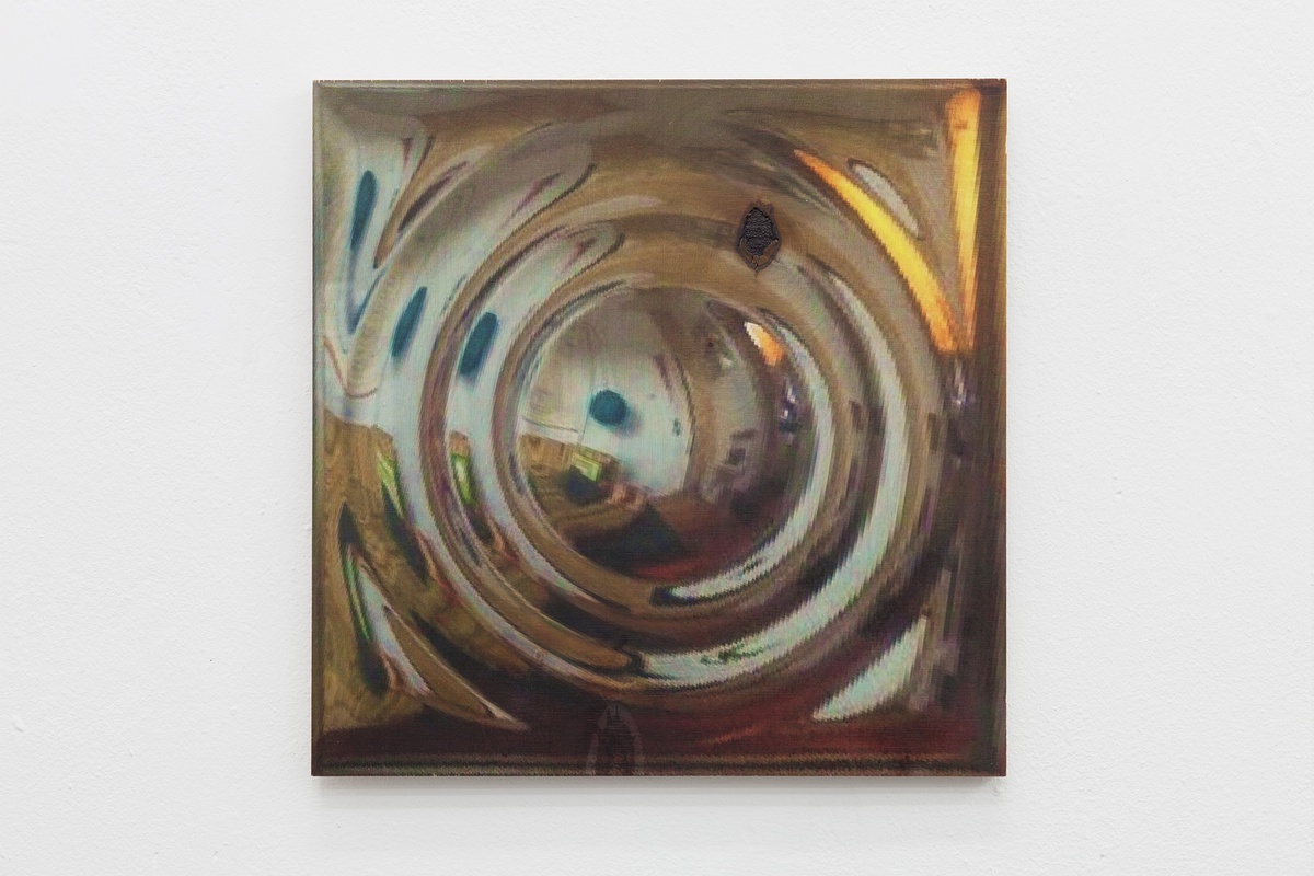 Untitled (saturn rings I), 2020; uv print on wood, 40 x 40 cm